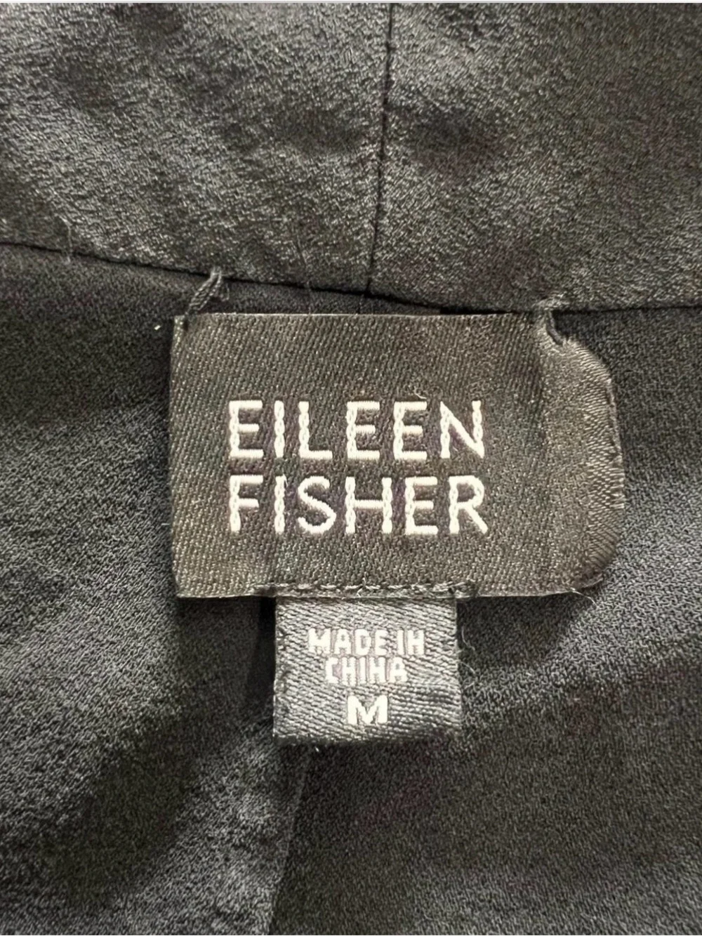 Eileen Fisher Black‎ 100% Silk Open Front Cardigan Jacket M